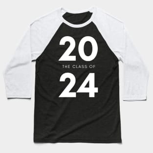 Class Of 2024. Simple Typography 2024 Design for Class Of/ Senior/ Graduation. White Baseball T-Shirt